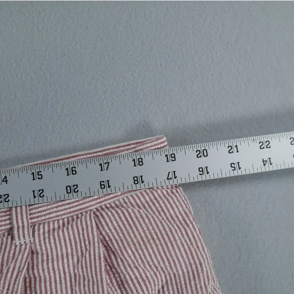Izod Seersucker Shorts Men 38 Red White Preppy Old Money Coastal Vacation Resort